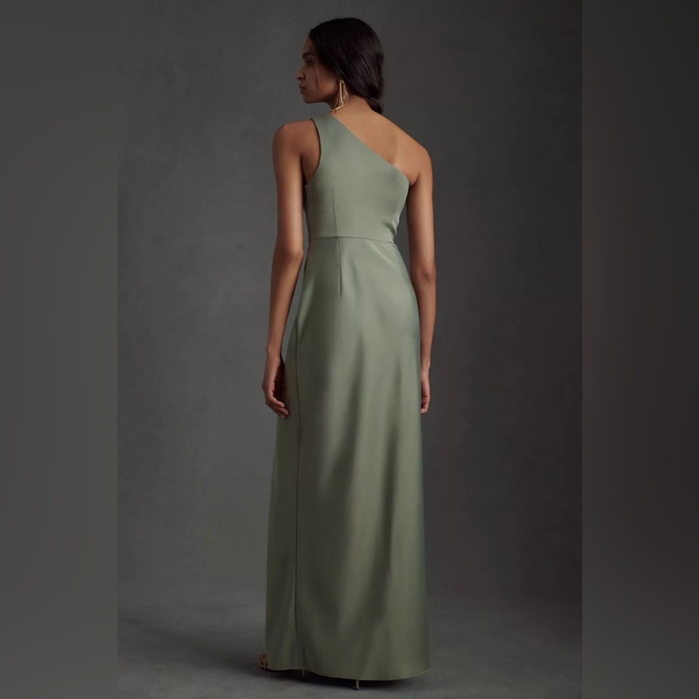 BHLDN Dylan One-Shoulder Satin Side-Slit Gown - Picture 2 of 7